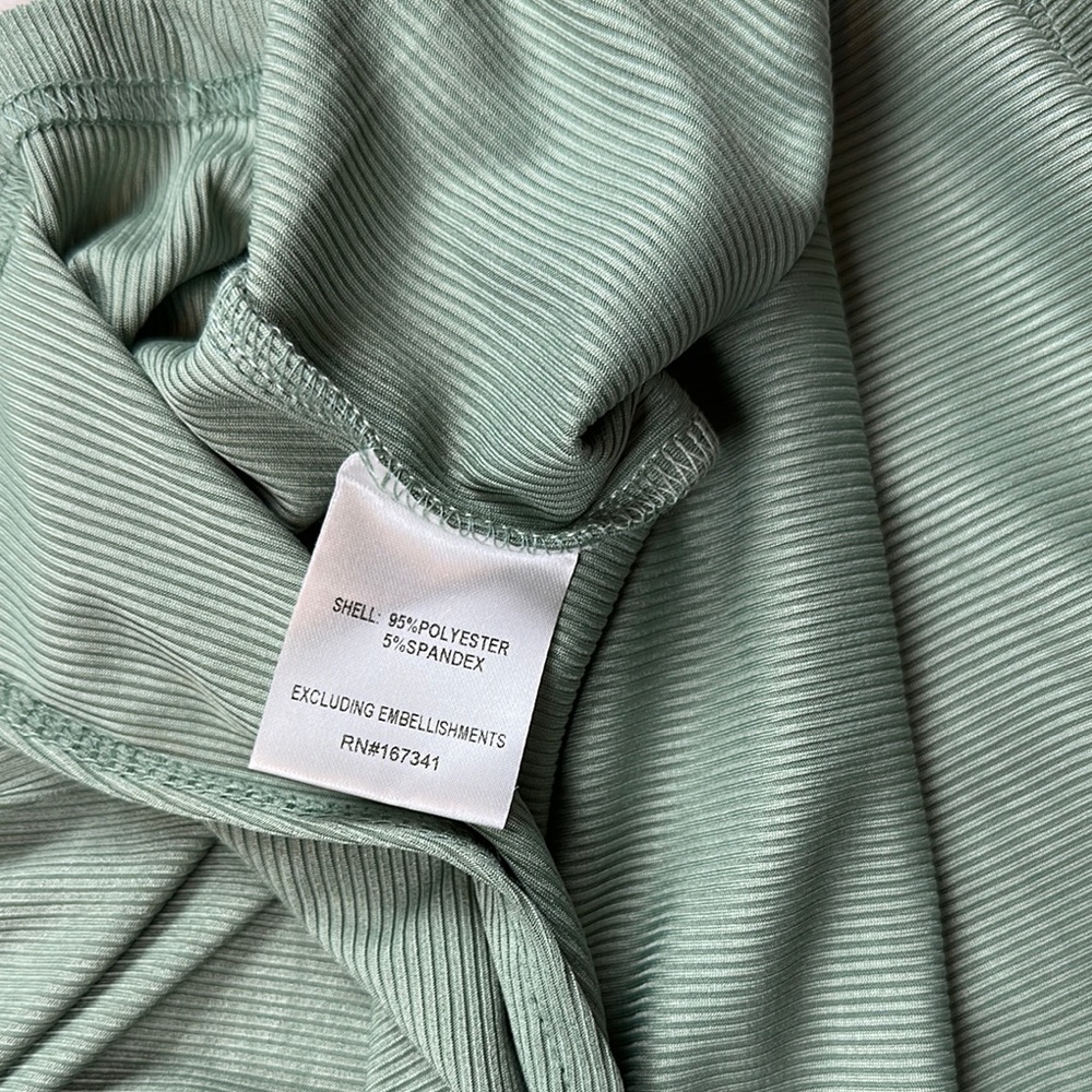 Hello Molly Green One Shoulder Wrap Gown - Picture 8 of 8